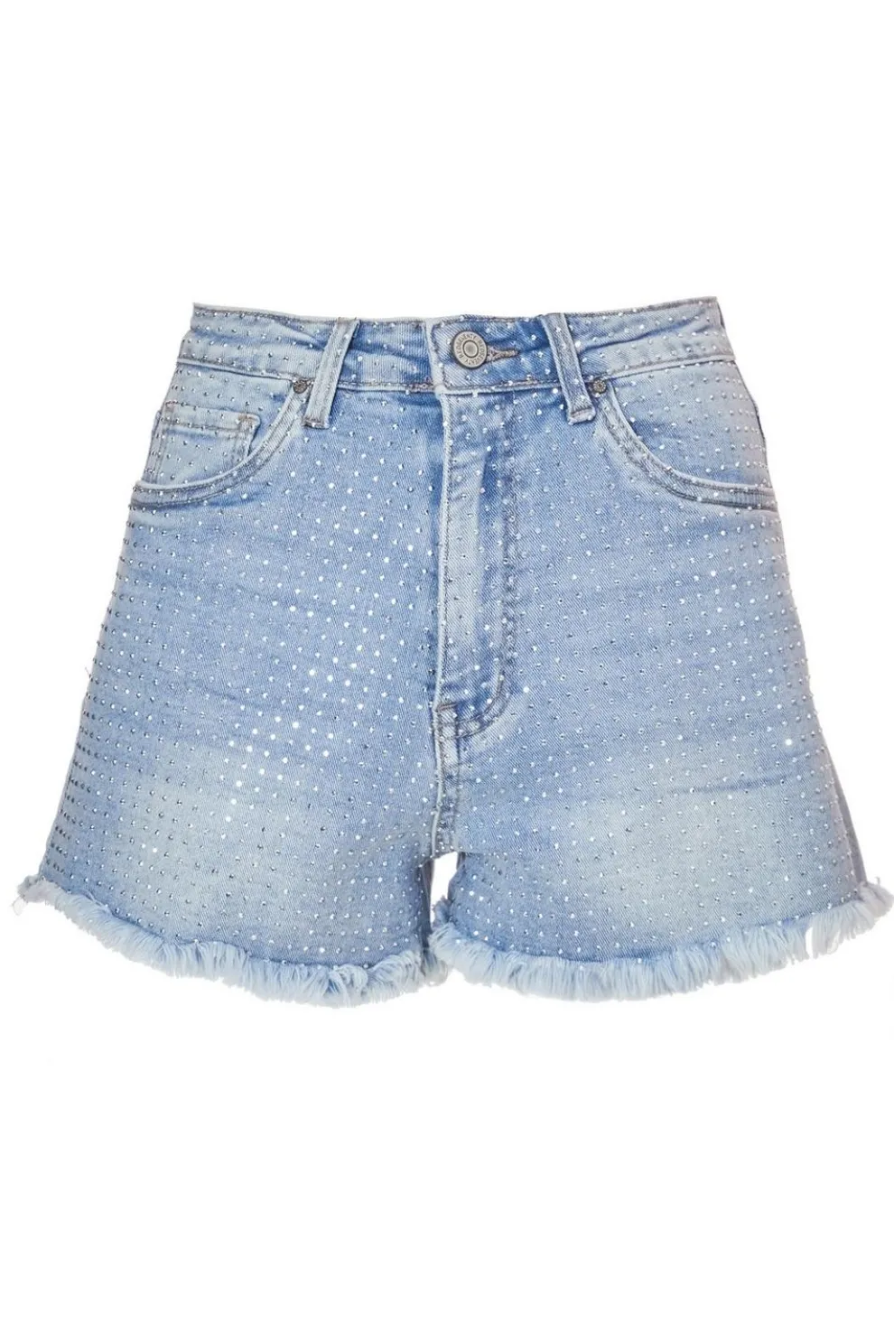 Diamante Embellished Denim Shorts