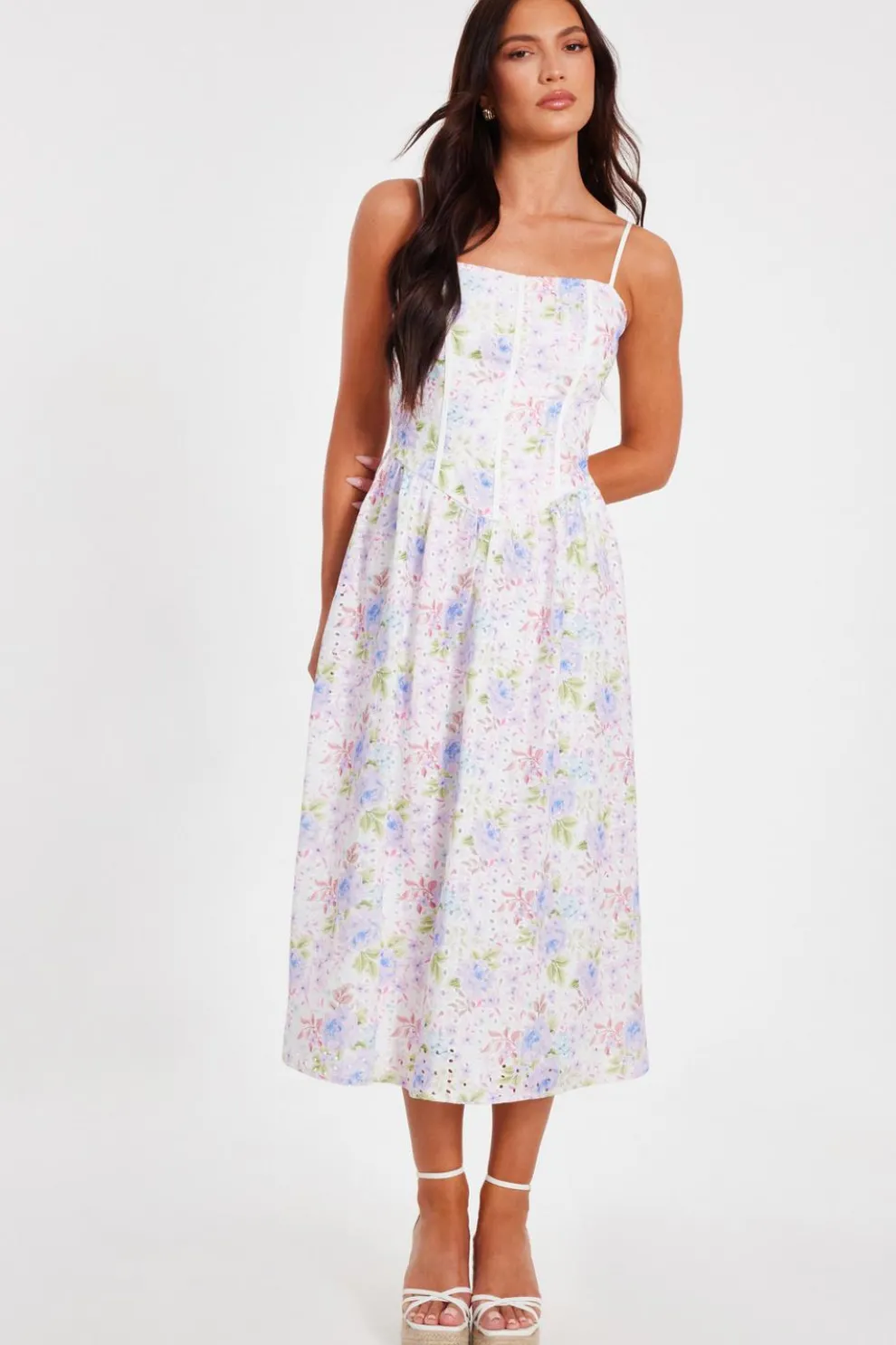 Floral Embroidered Midi Dress
