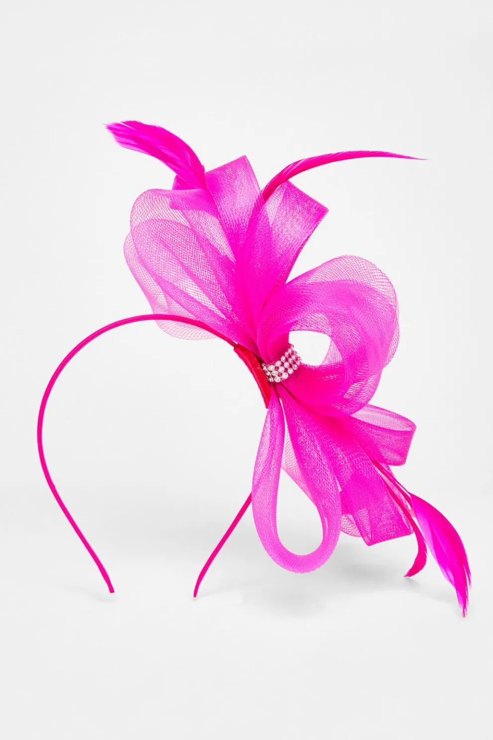 Fuchsia Diamante Bow Headband Fascinator