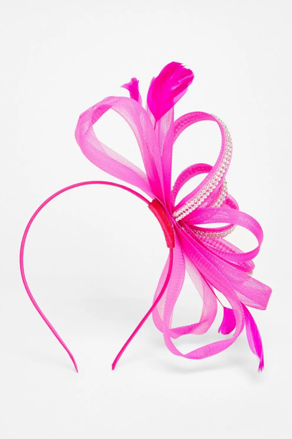 Fuchsia Diamante Bow Fascinator