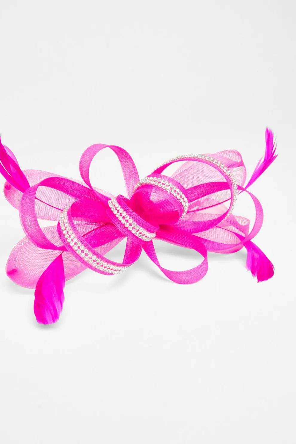 Fuchsia Diamante Bow Fascinator