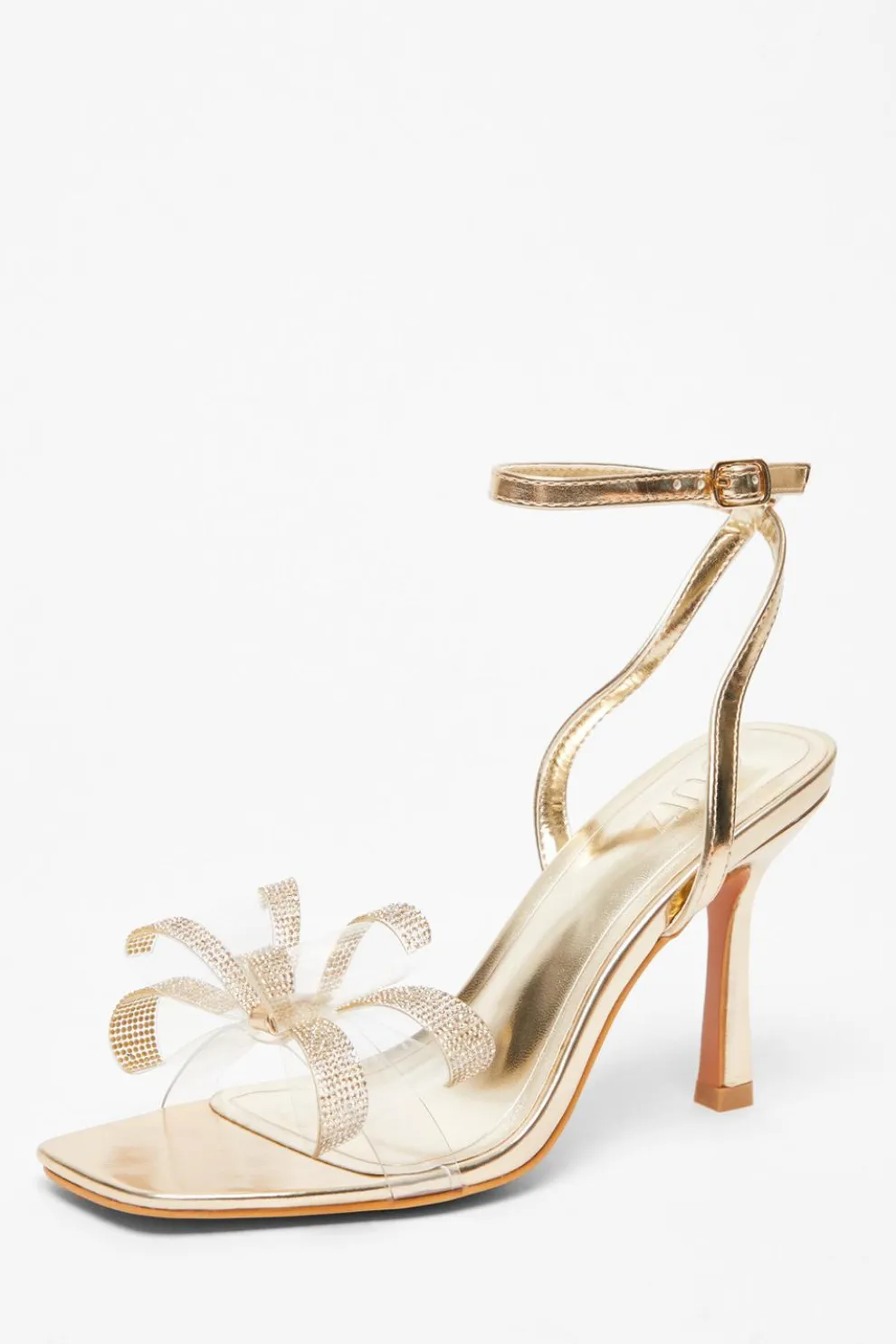 Gold Diamante Bow Heels