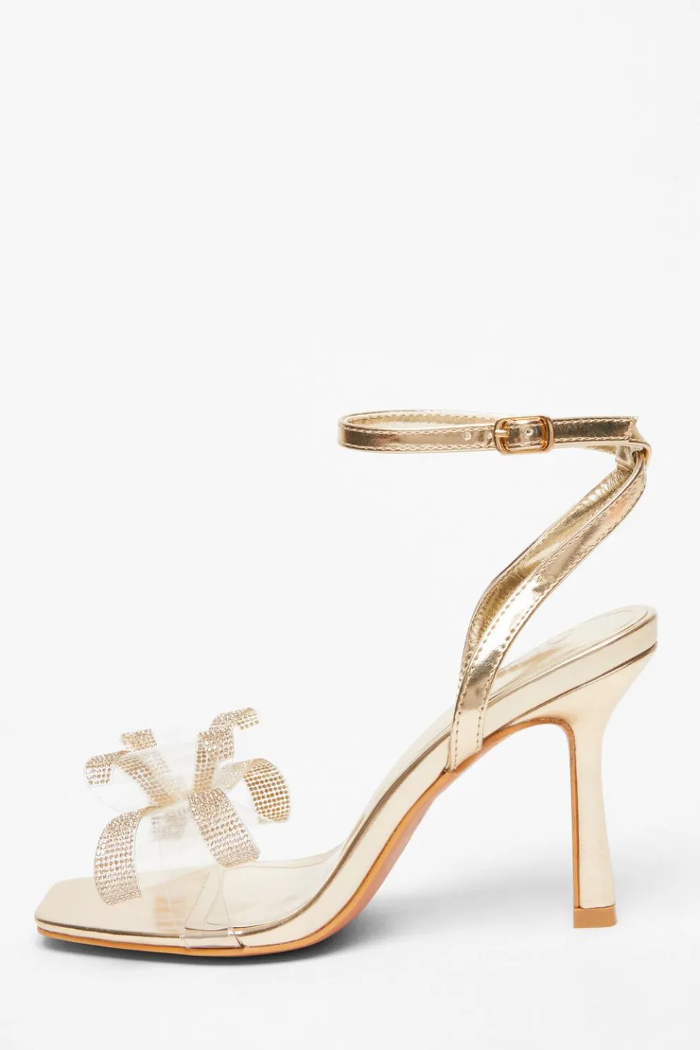 Gold Diamante Bow Heels