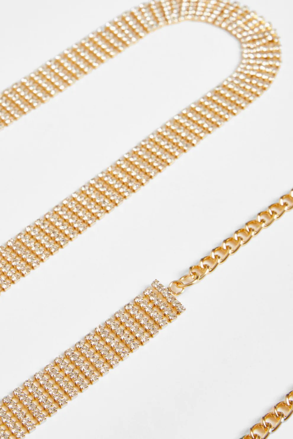 Gold Diamante Chain Belt