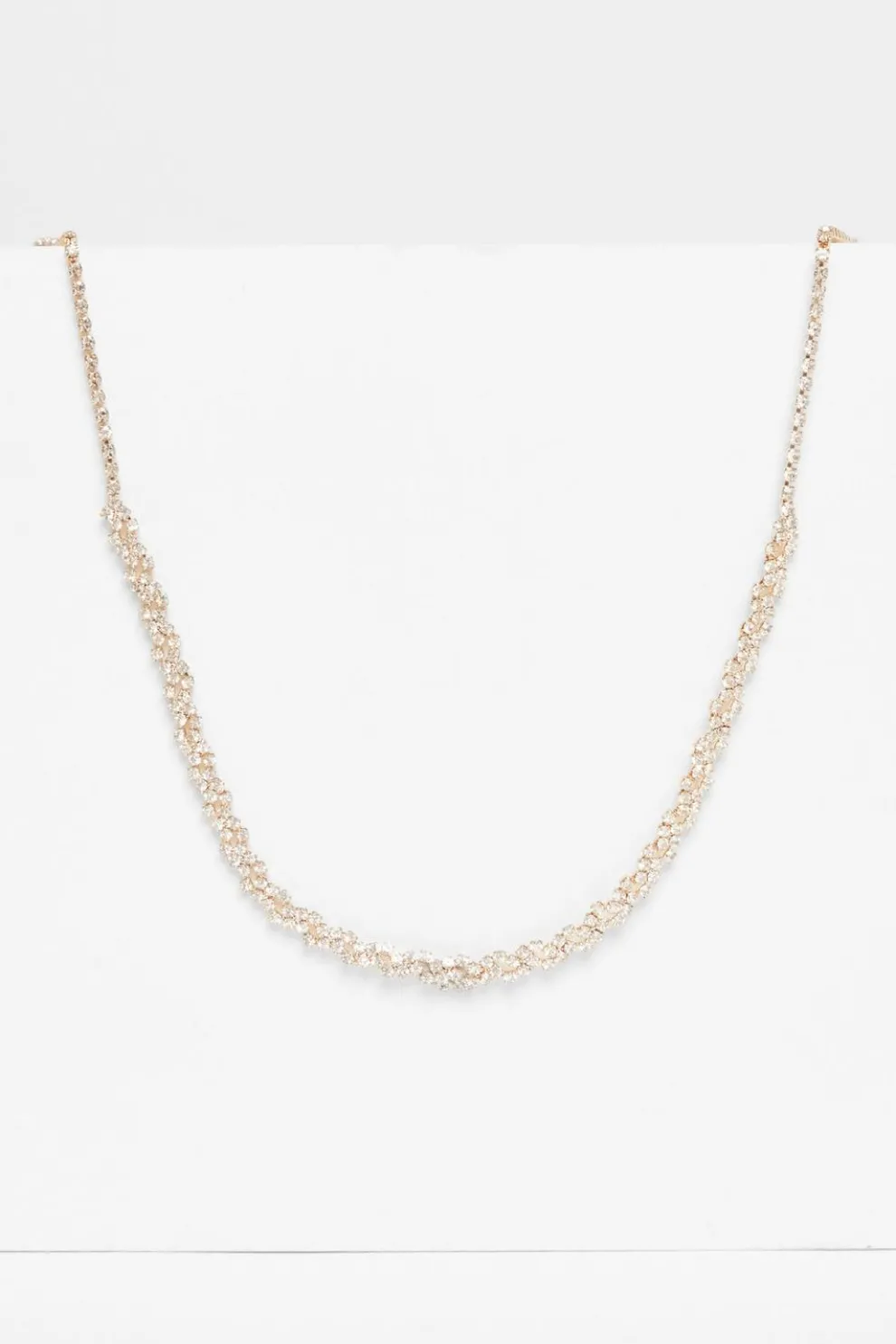 Gold Diamante Cluster Necklace