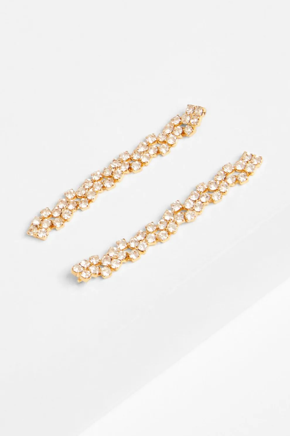 Gold Diamante Cluster Drop Earrings