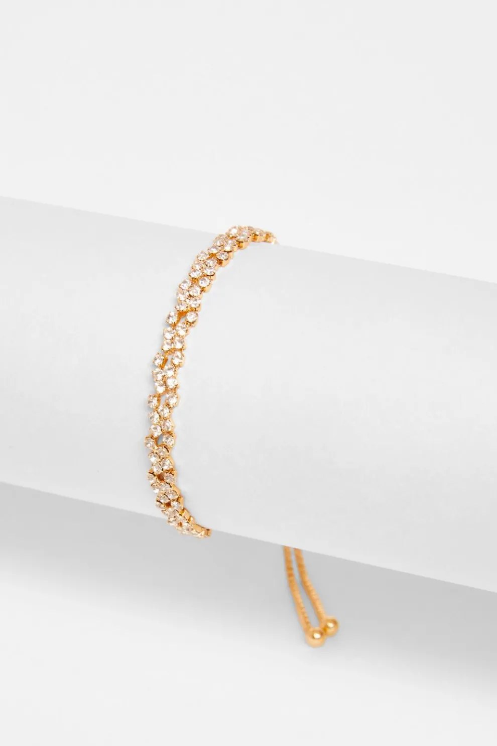 Gold Diamante Cluster Toggle Bracelet