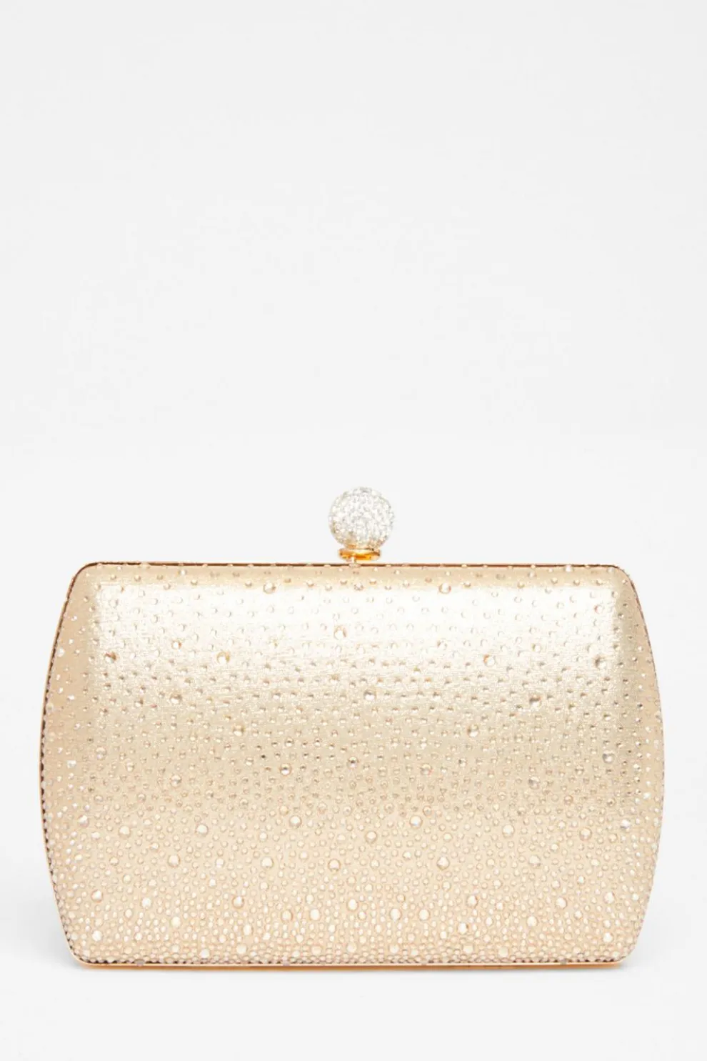 Gold Diamante Curve Box Bag