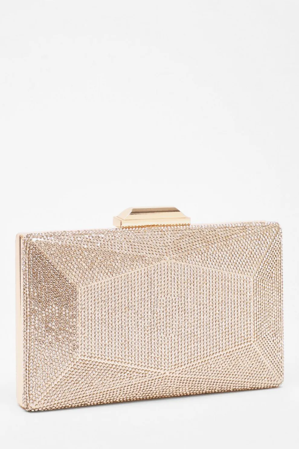 Gold Diamante Geometric Box Bag
