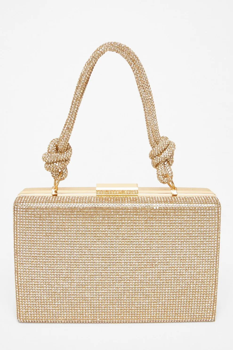 Gold Diamante Knot Handle Bag