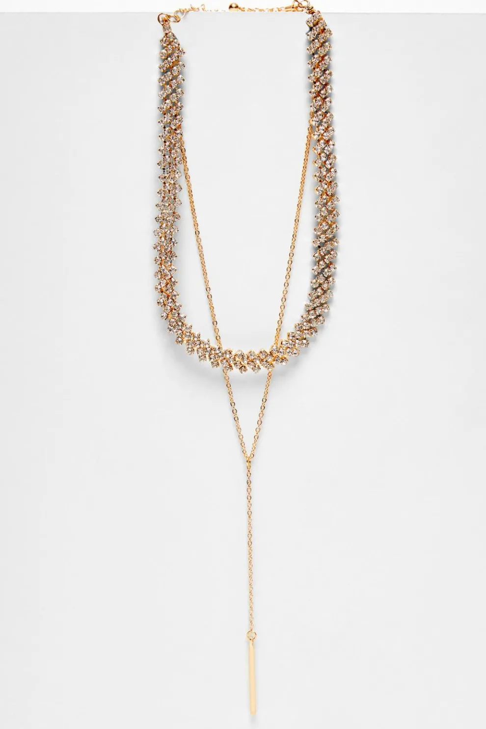 Gold Diamante Layered Necklace