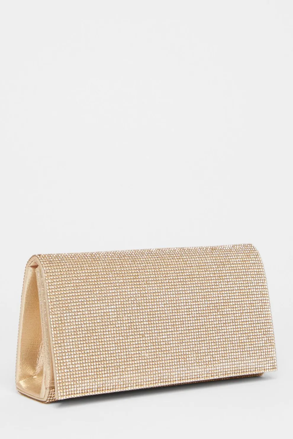 Gold Diamante Rectangle Clutch