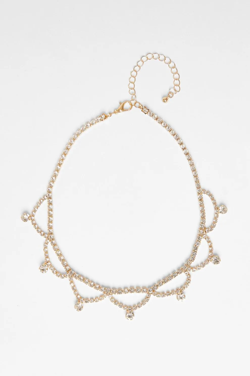 Gold Diamante Scalloped Choker