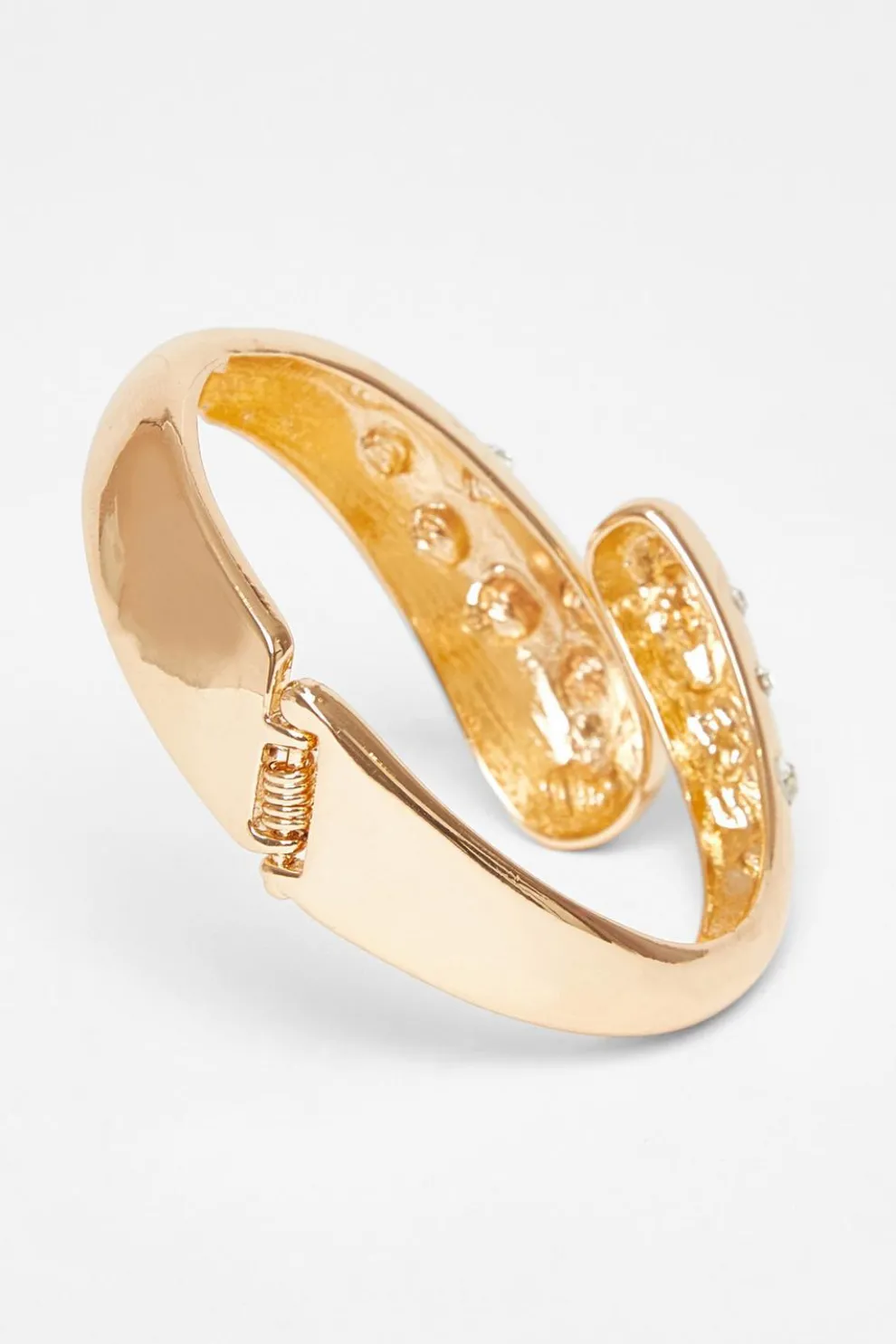 Gold Diamante Spiral Cuff Bracelet