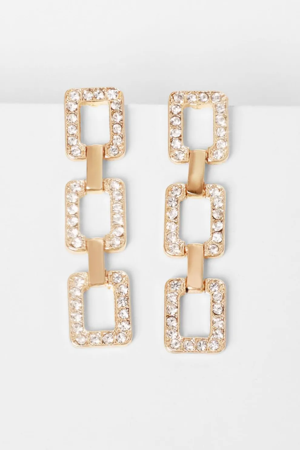 Gold Diamante Square Jewellery Set