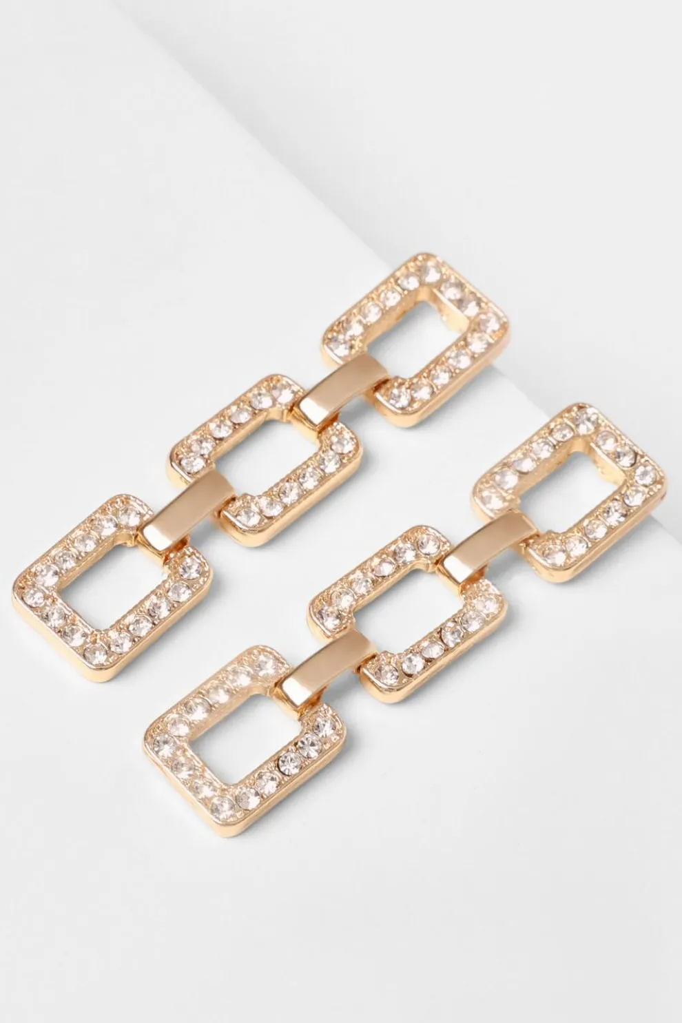 Gold Diamante Square Jewellery Set