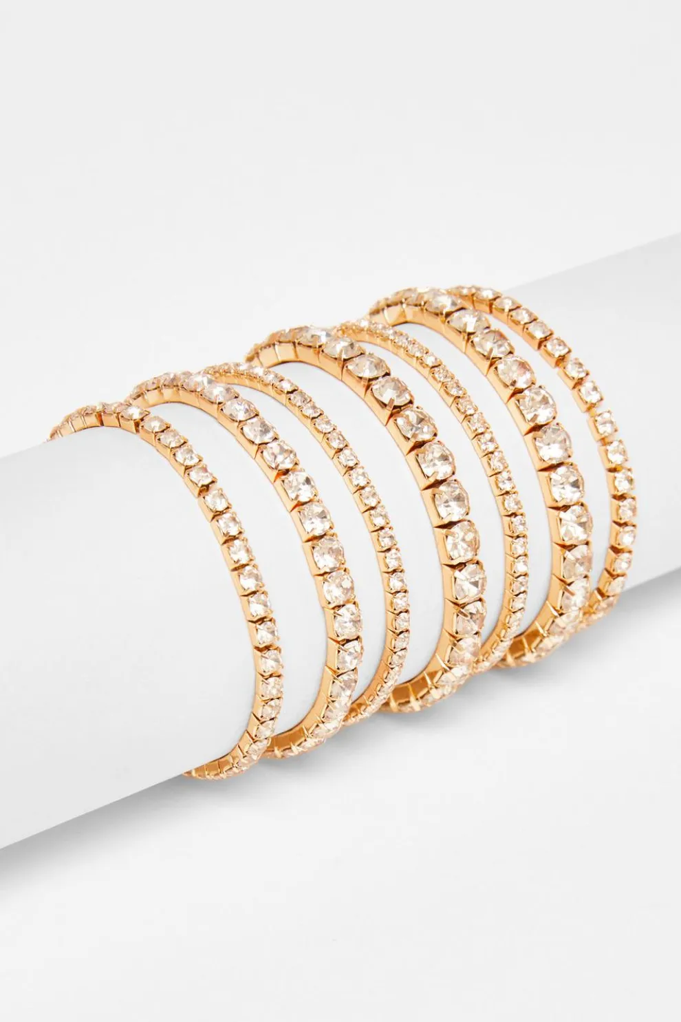 Gold Diamante Stacked Bracelet