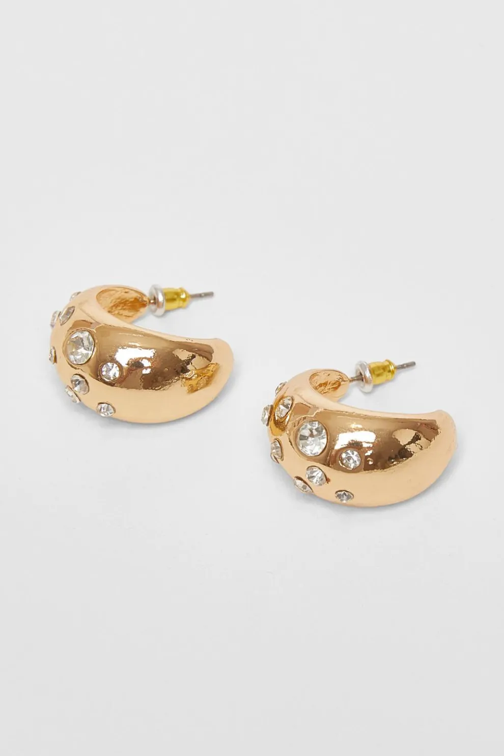 Gold Diamante Tear Drop Earrings