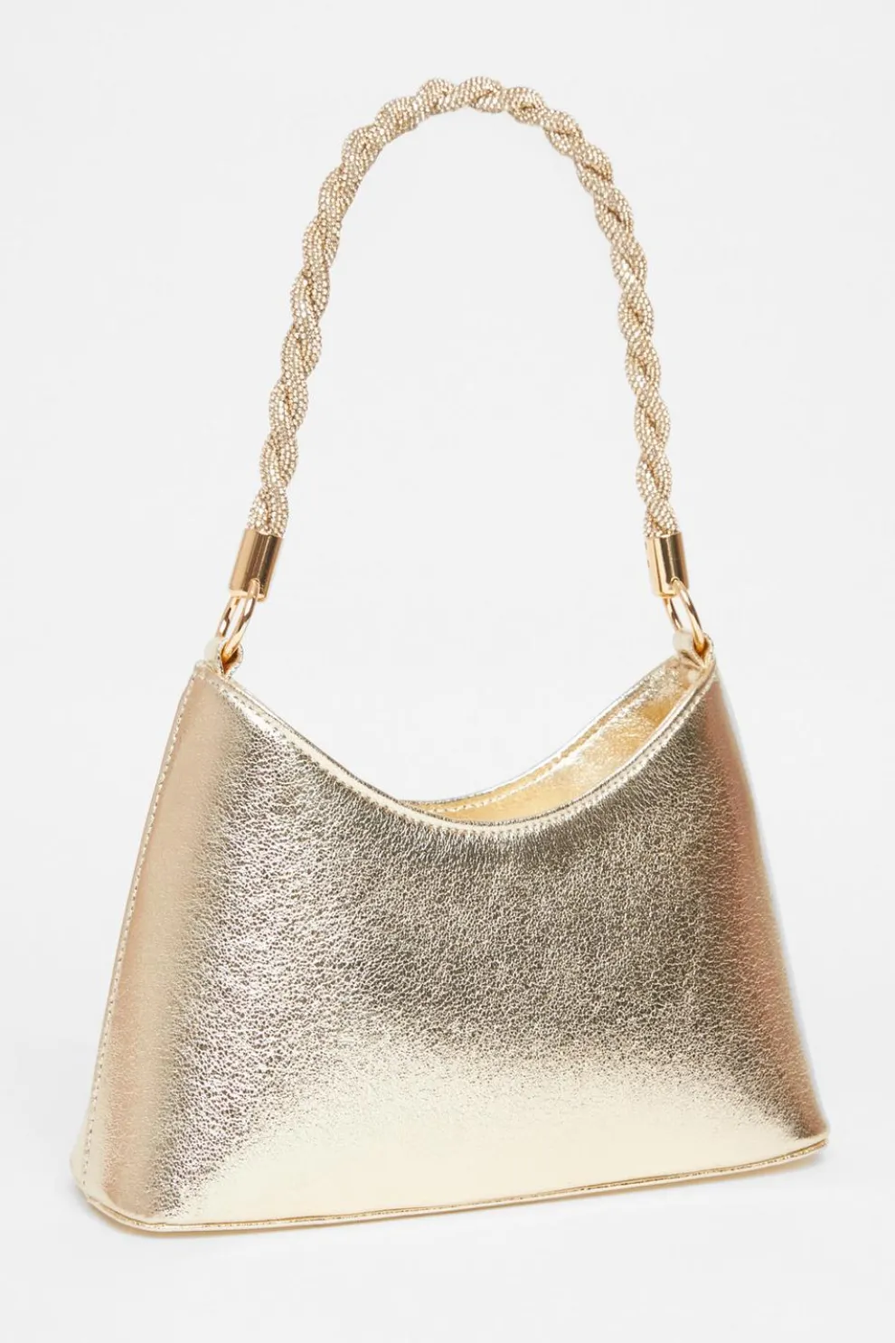 Gold Diamante Twist Handle Bag