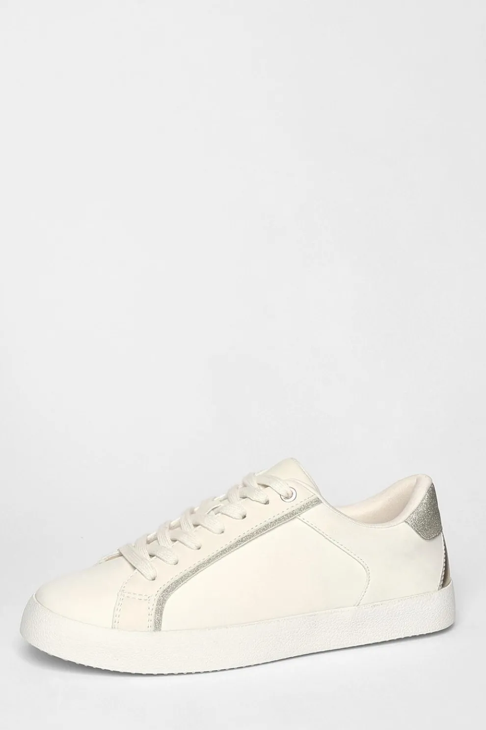 Gold Faux Leather Glitter Trainers