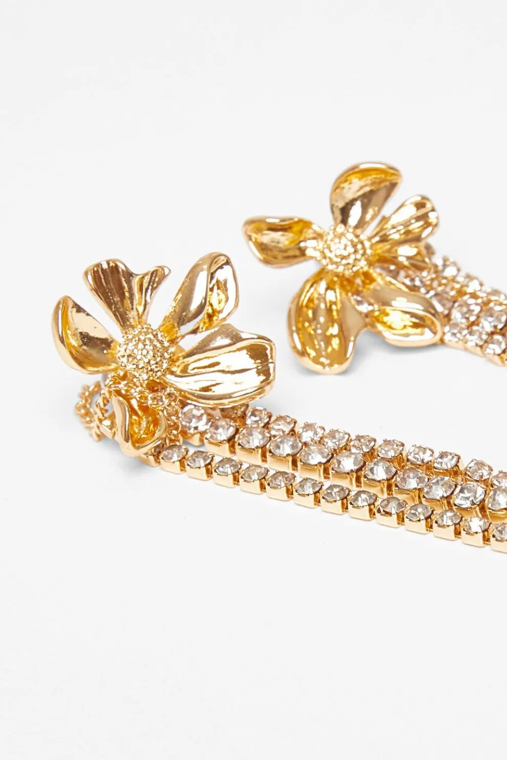 Gold Flower Fringe Earrings