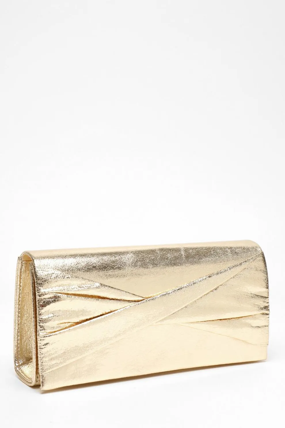 Gold Foil Twist Clutch Bag