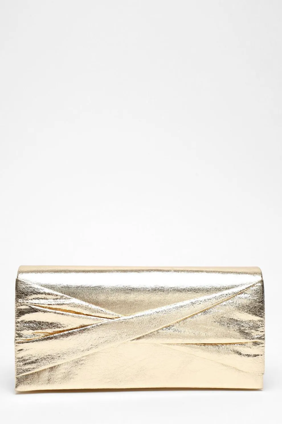 Gold Foil Twist Clutch Bag