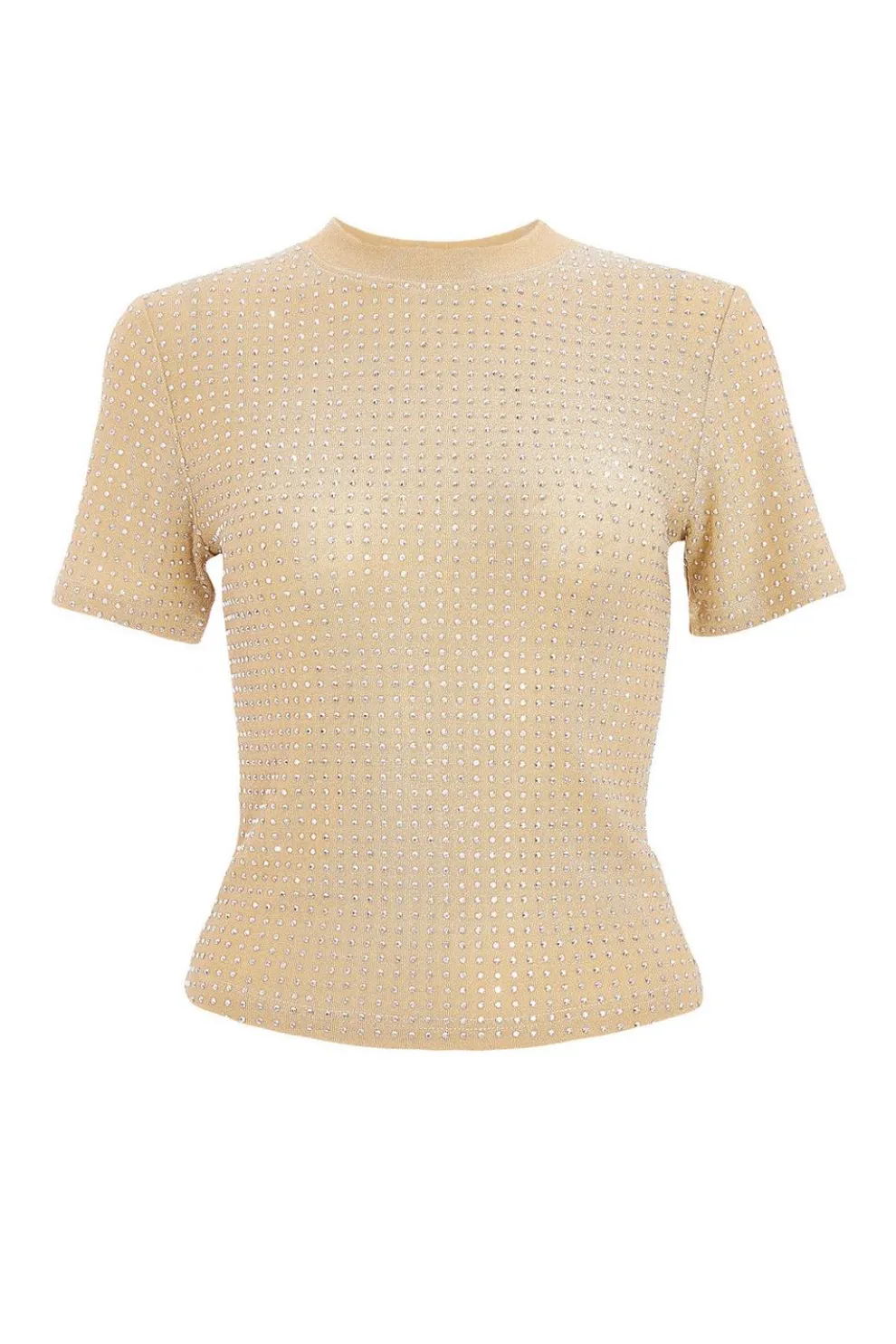 Gold Knit Embellished Top
