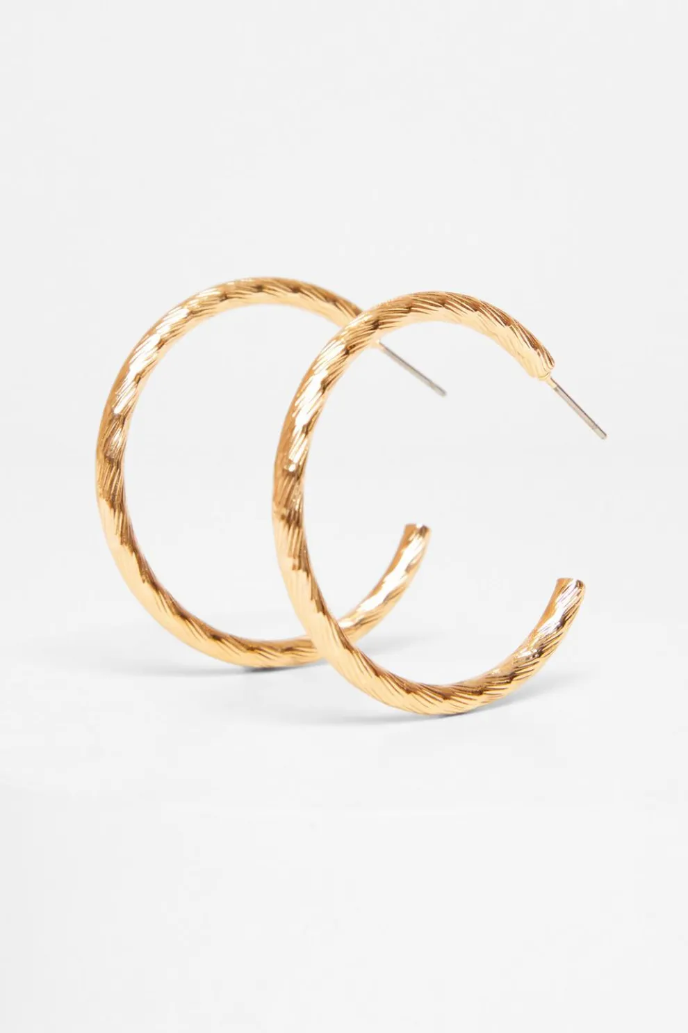 Gold Large Twisted Hoop Earrings
