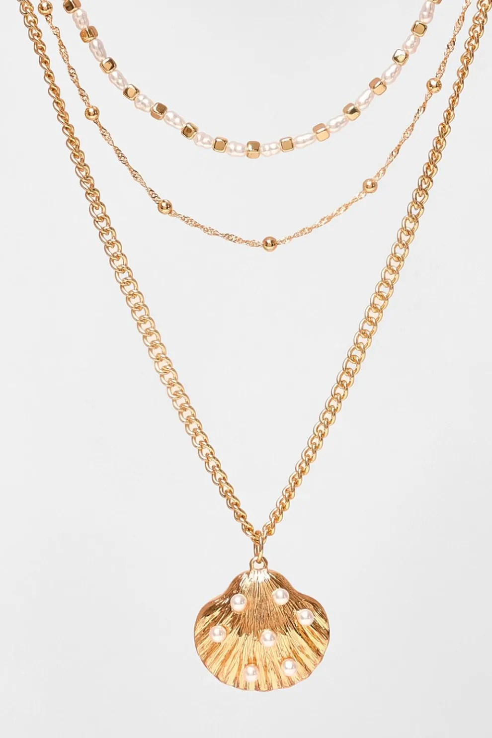 Gold Shell Pendant Necklace