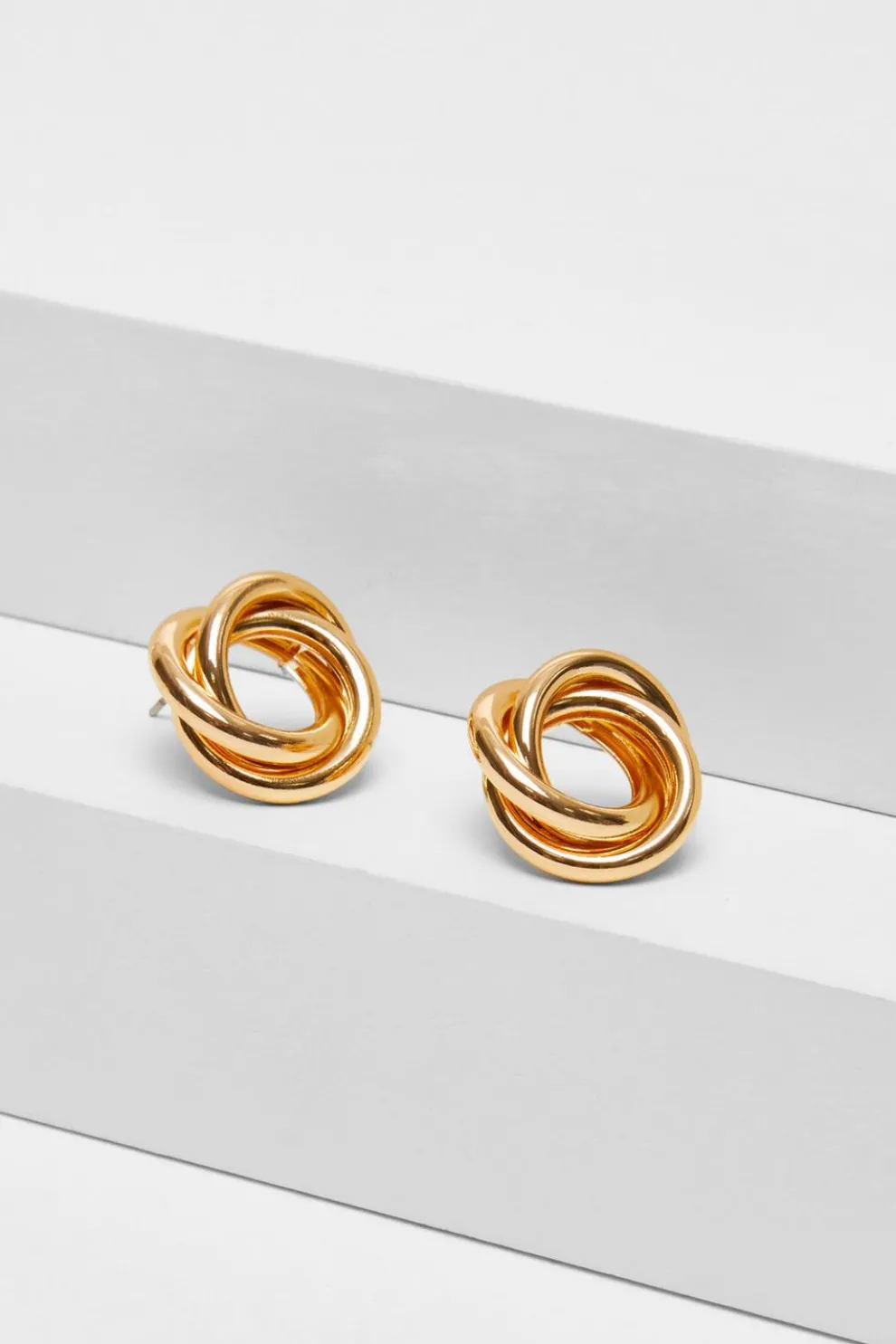 Gold Swirl Stud Earrings