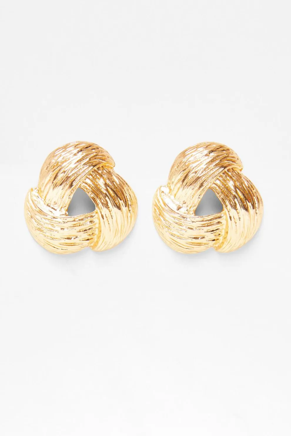 Gold Textured Knot Stud Earrings
