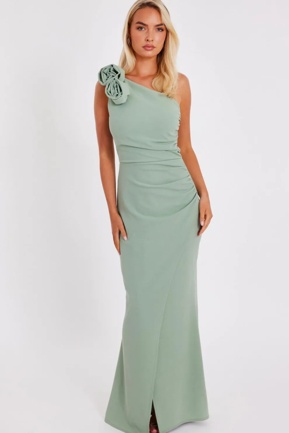 Green Corsage Maxi Dress