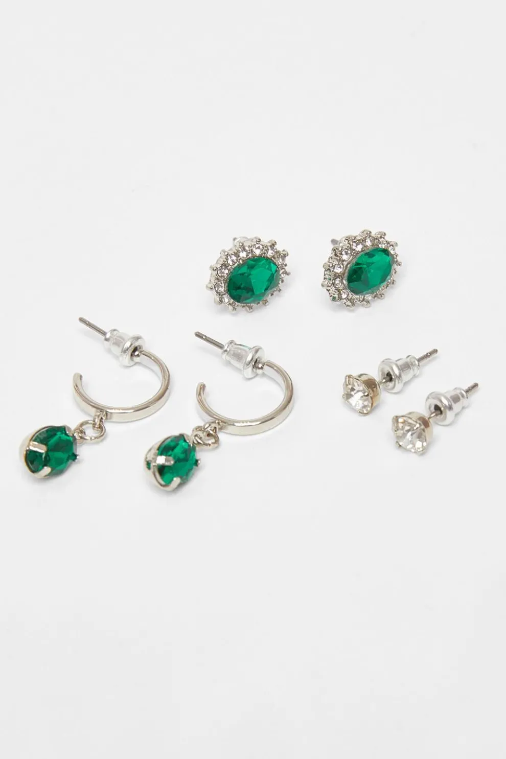 Green Jewel Earring Set
