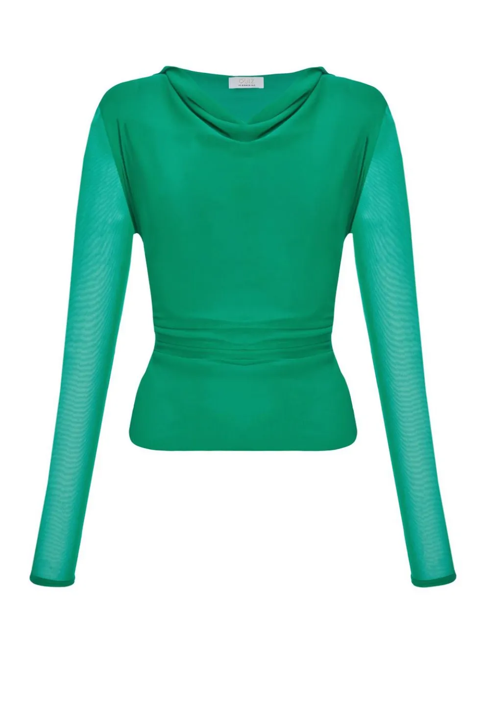 Green Mesh Long Sleeve Top