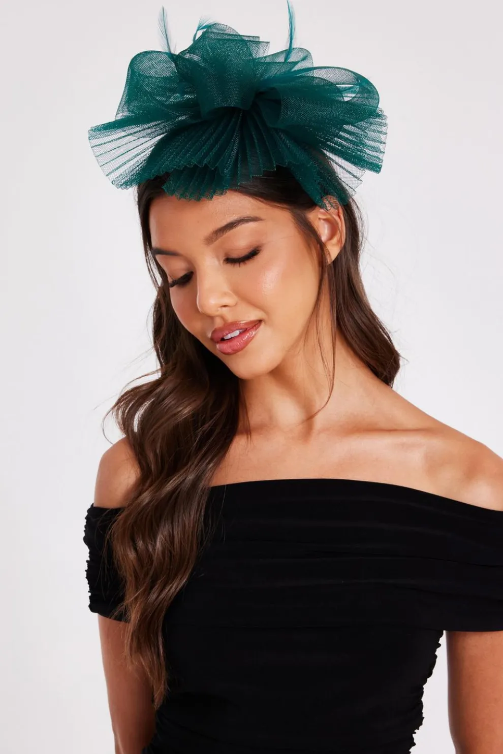 Green Pleated Headband Fascinator