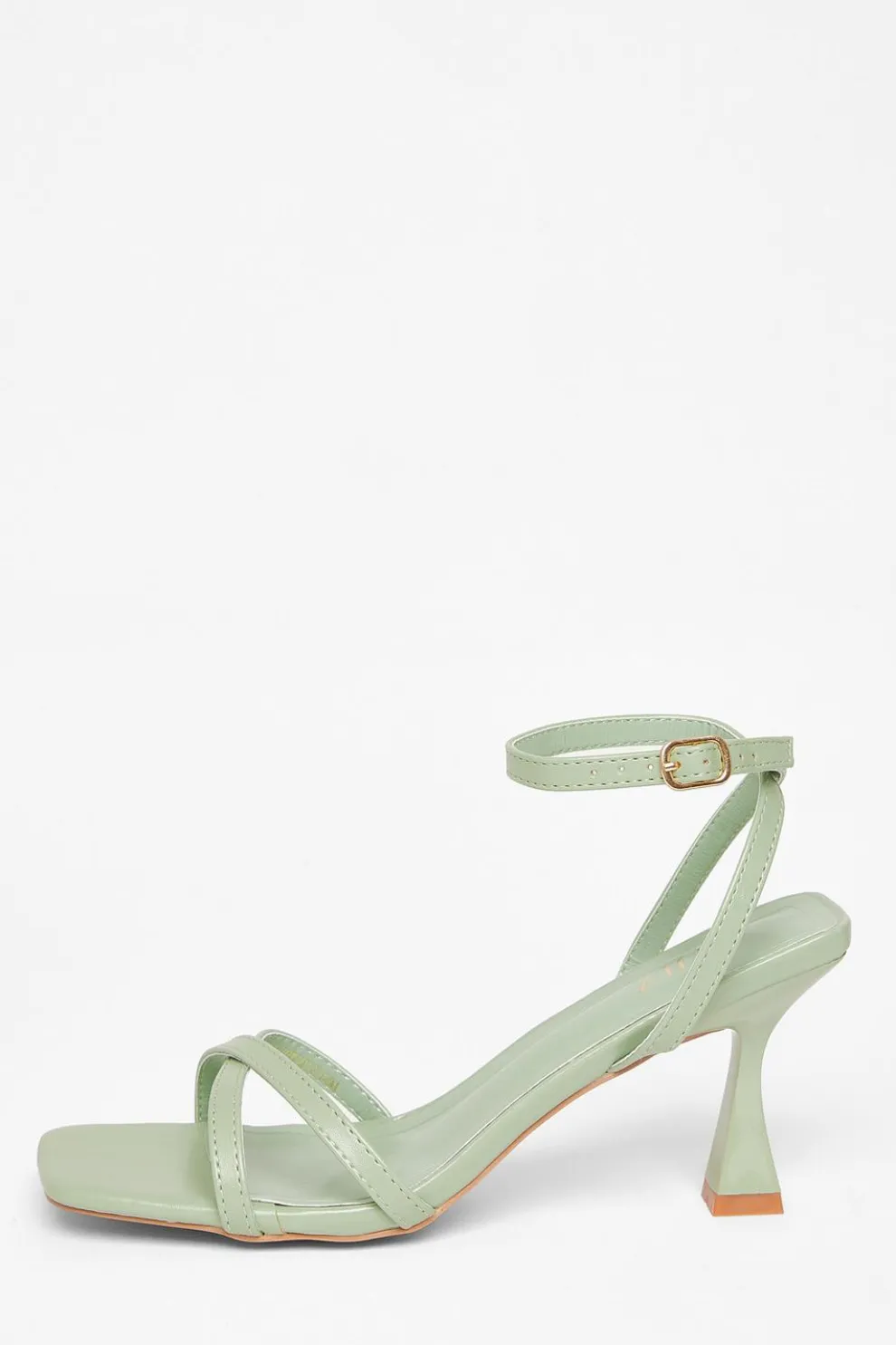 Green Strappy Flared Heels