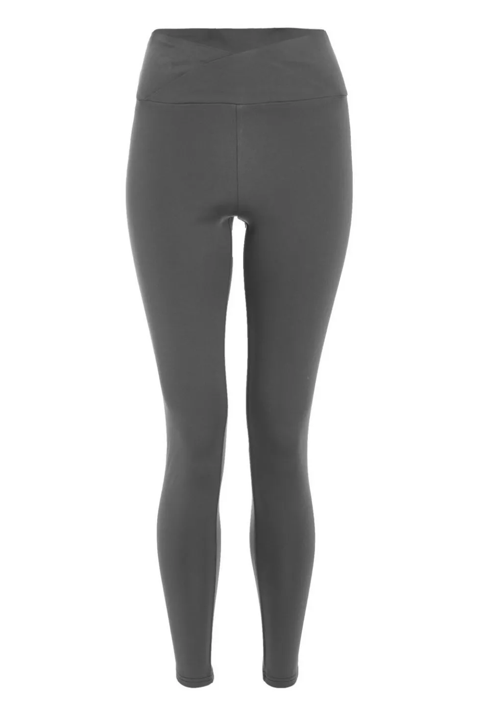 Grey Crossover Waist Leggings