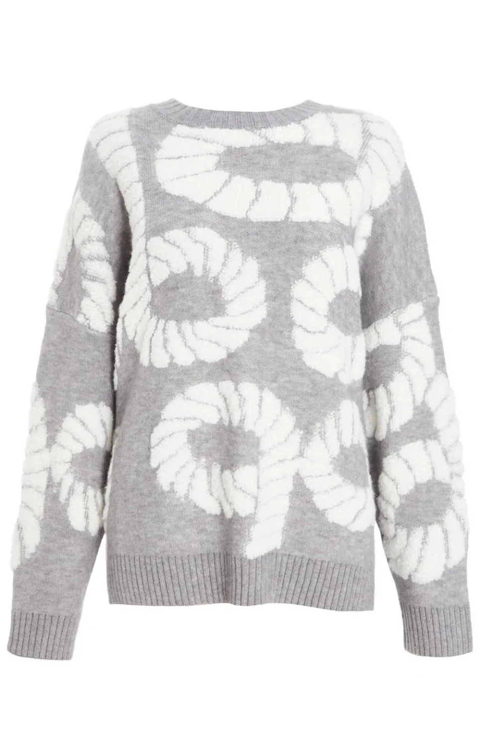 Grey Knit Printed Jumper