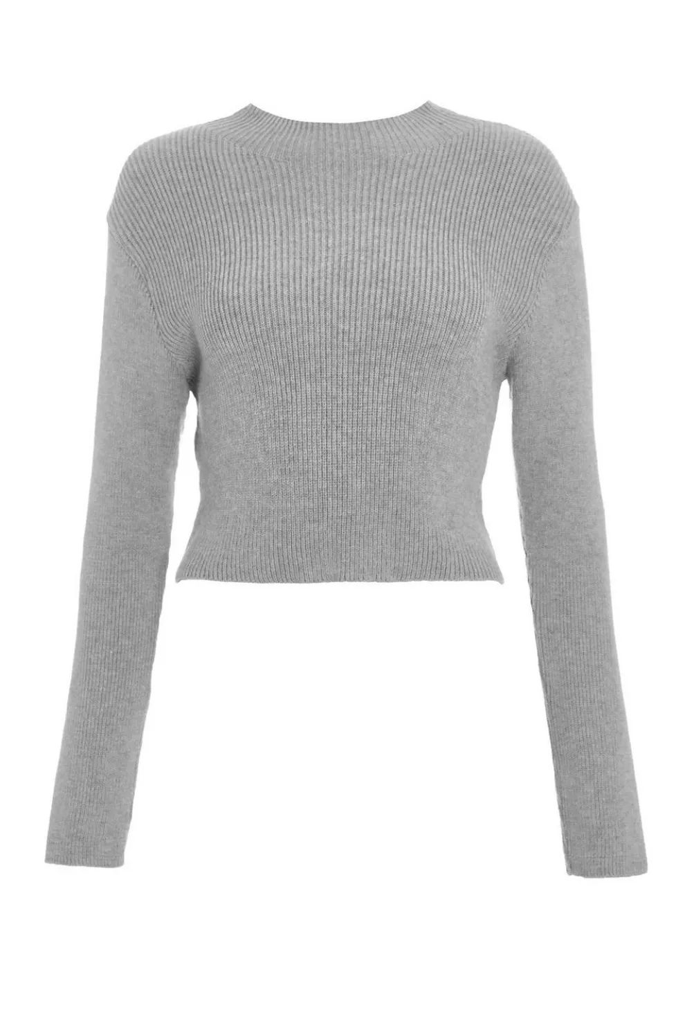 Grey Knit Turtle Neck Jumper