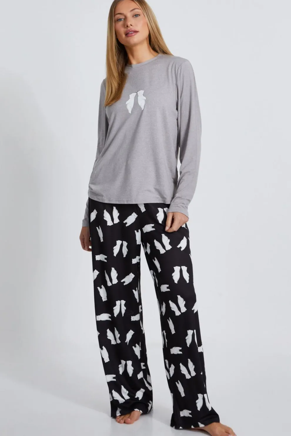 Grey Polar Bear Pyjama Set