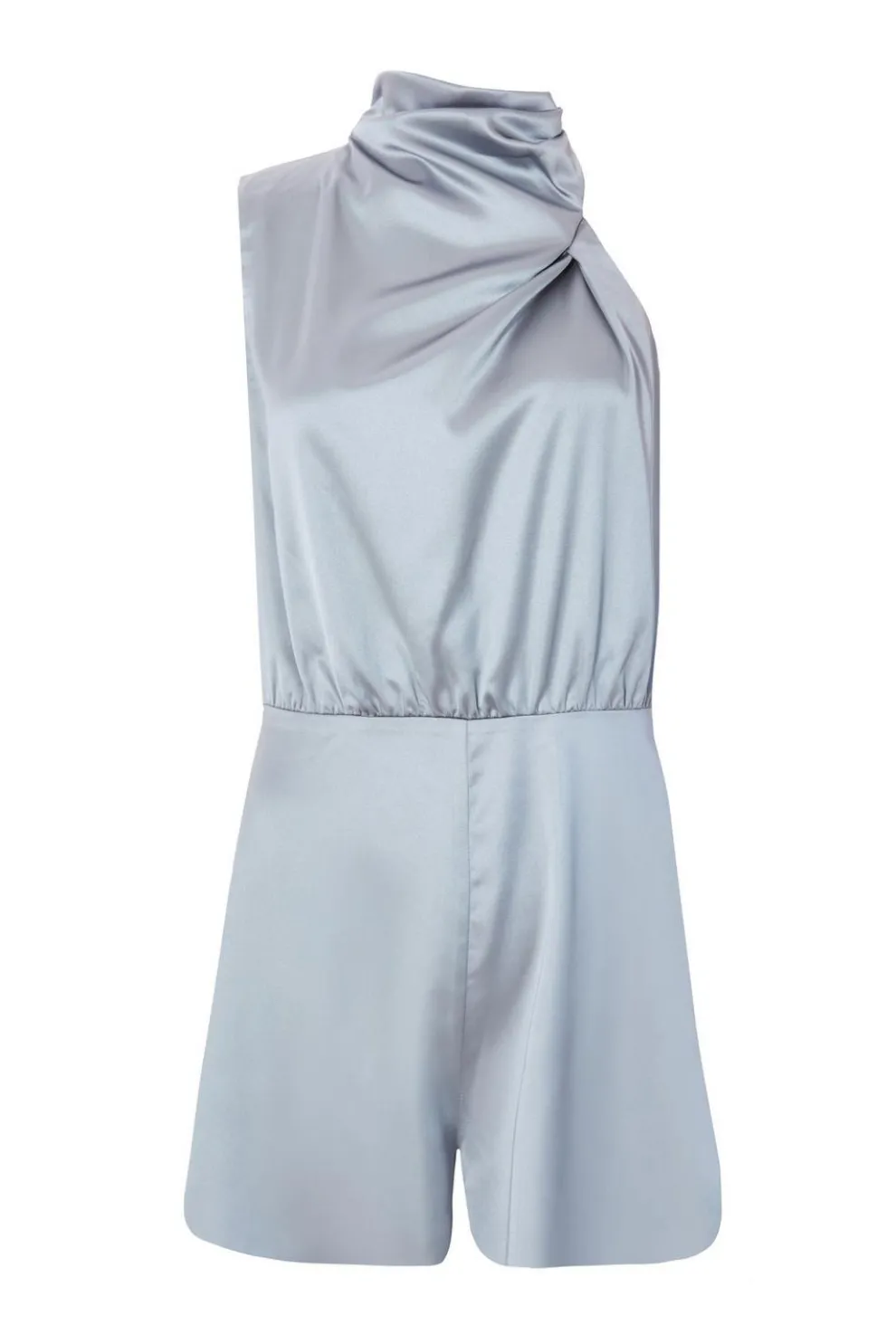 Grey Satin Asymmetric Playsuit