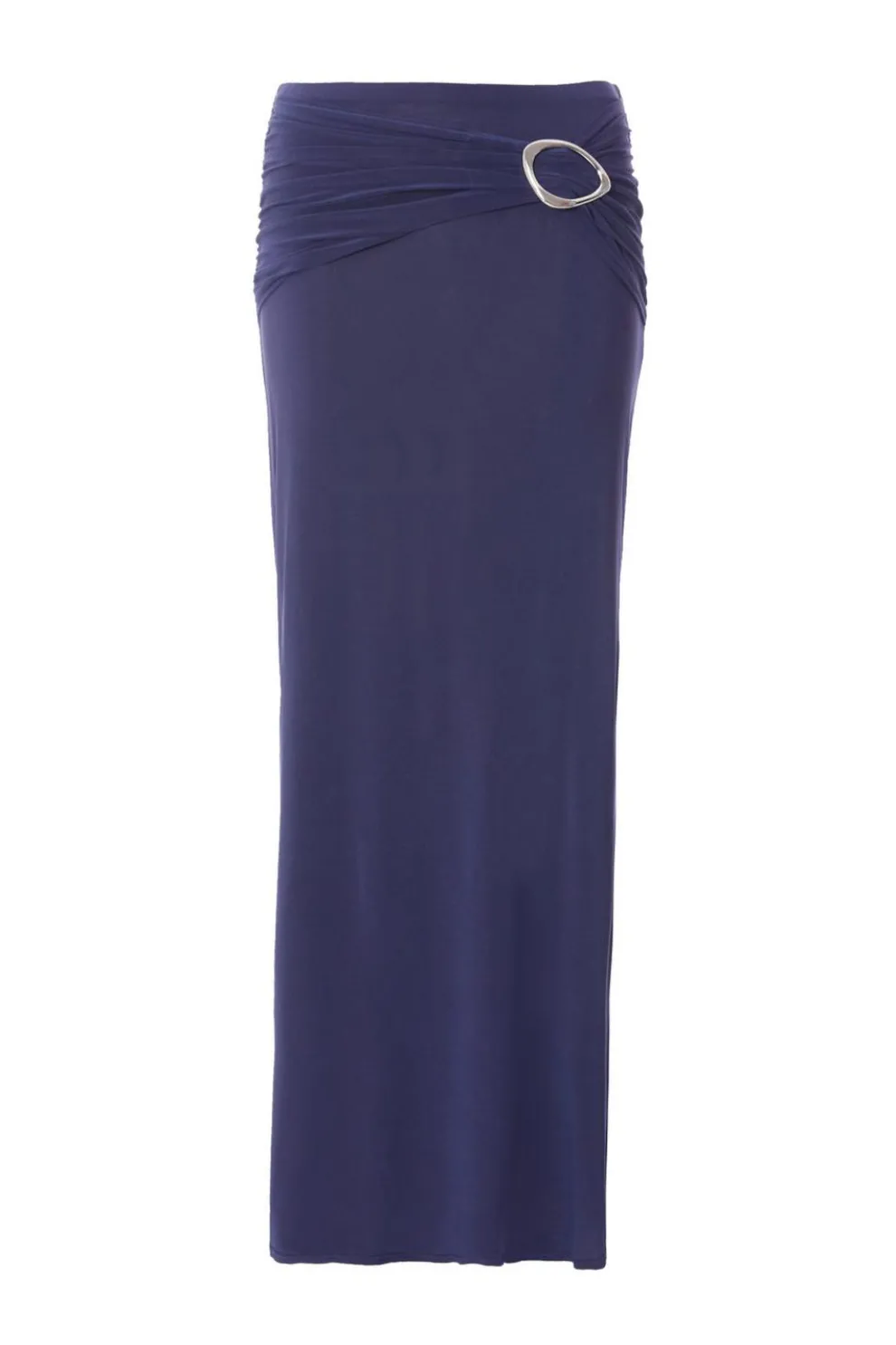 Indigo Buckle Detail Maxi Skirt