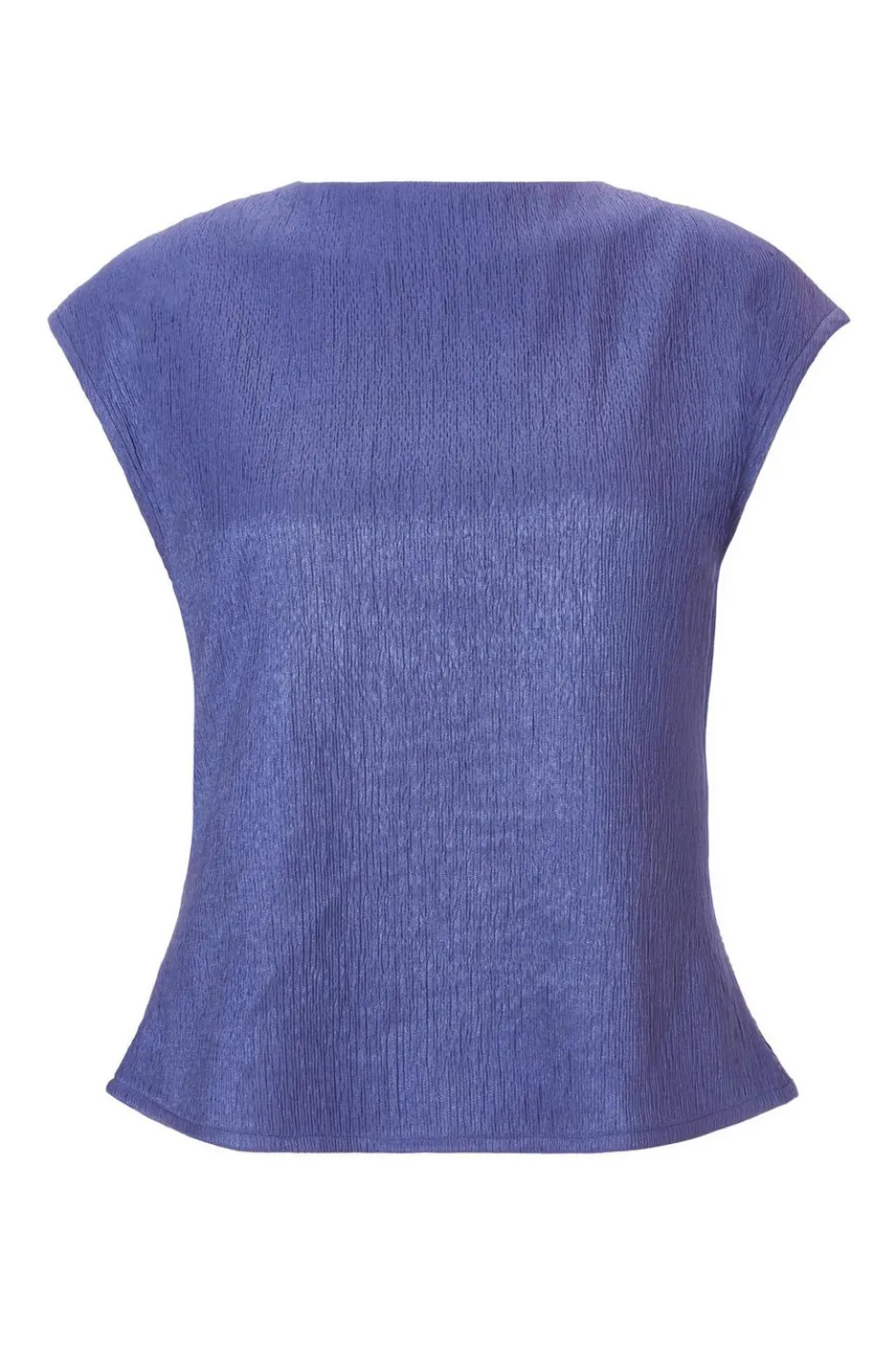 Indigo Crinkle Cowl Back Top