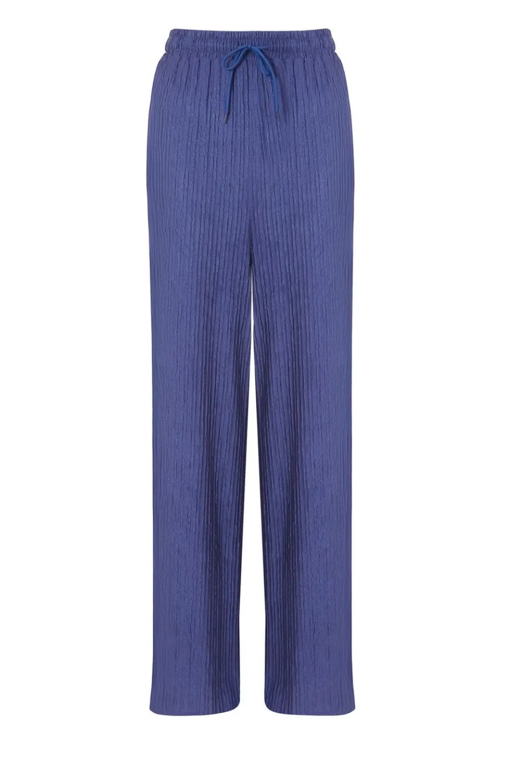 Indigo Textured Palazzo Trousers