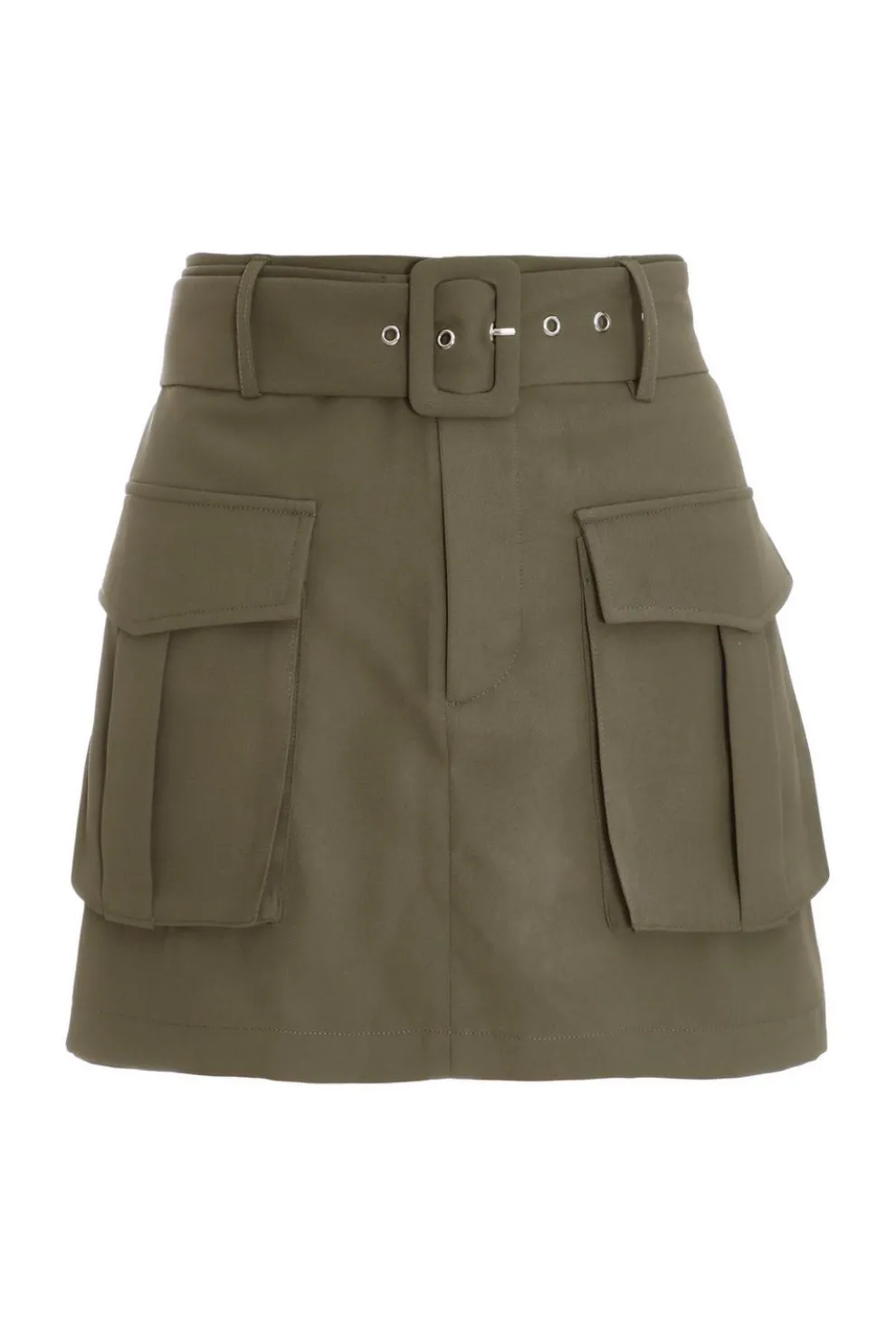 Khaki Belted Cargo Skort