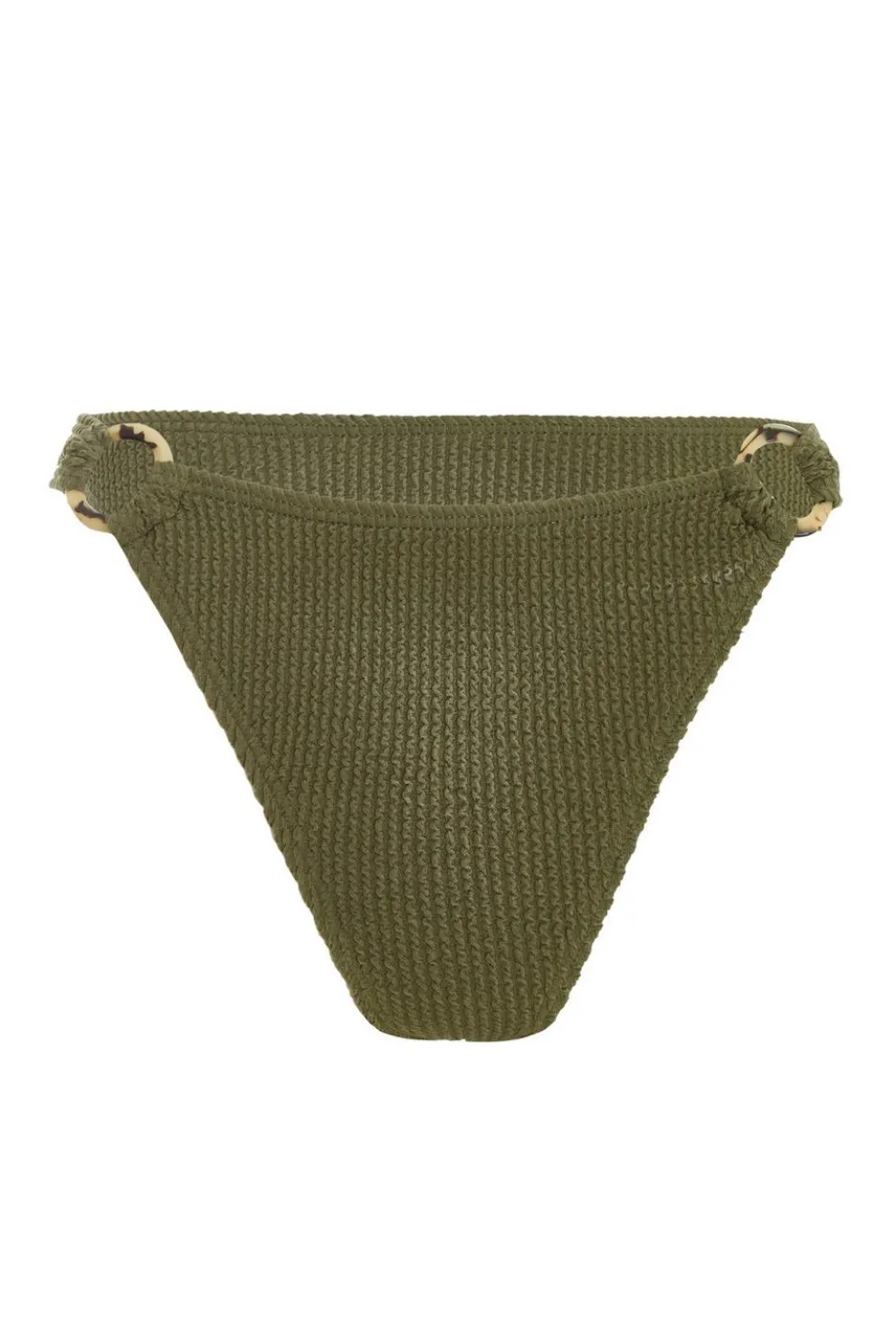 Khaki Crinkle Ring Bikini Bottoms
