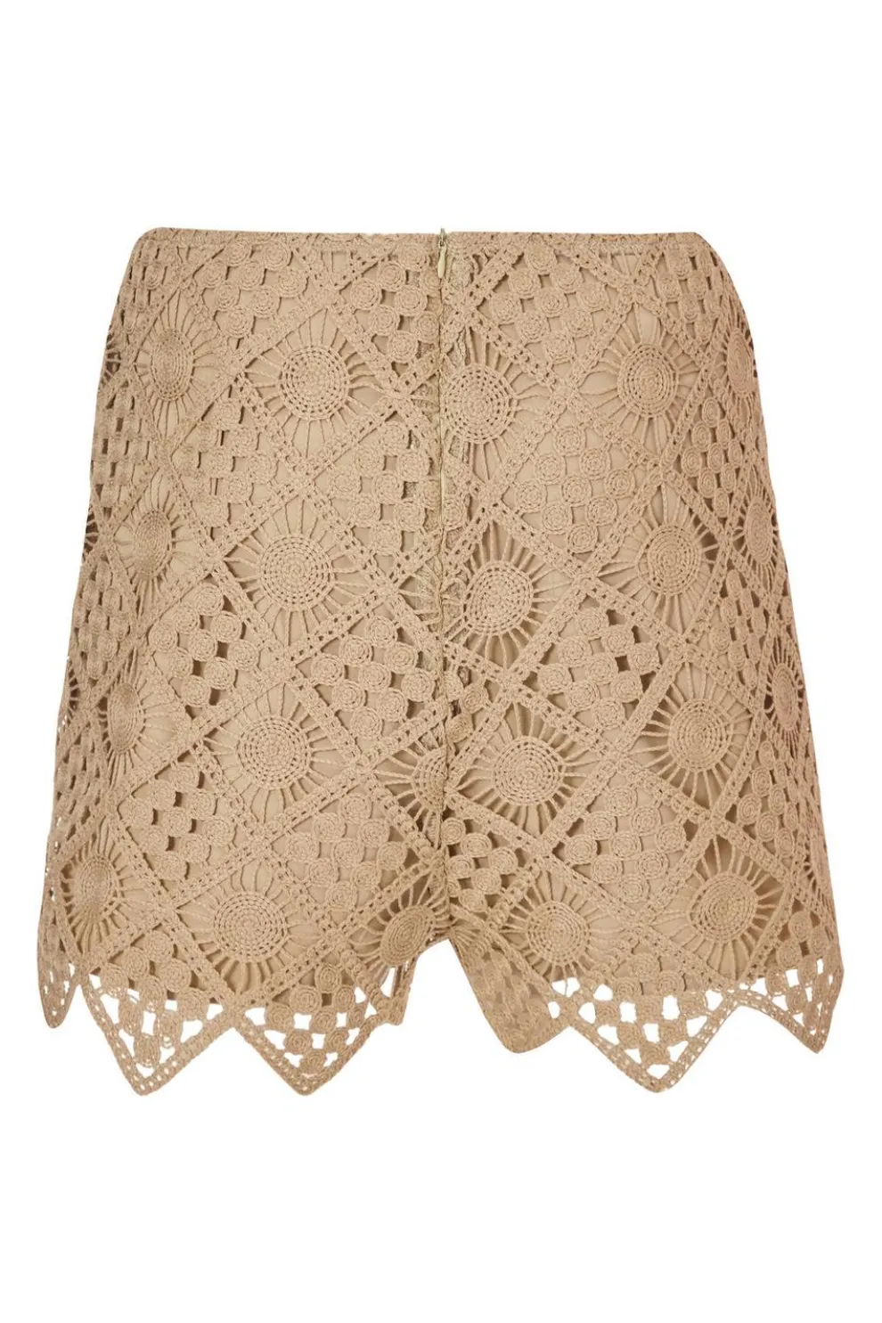 Khaki Crochet Shorts