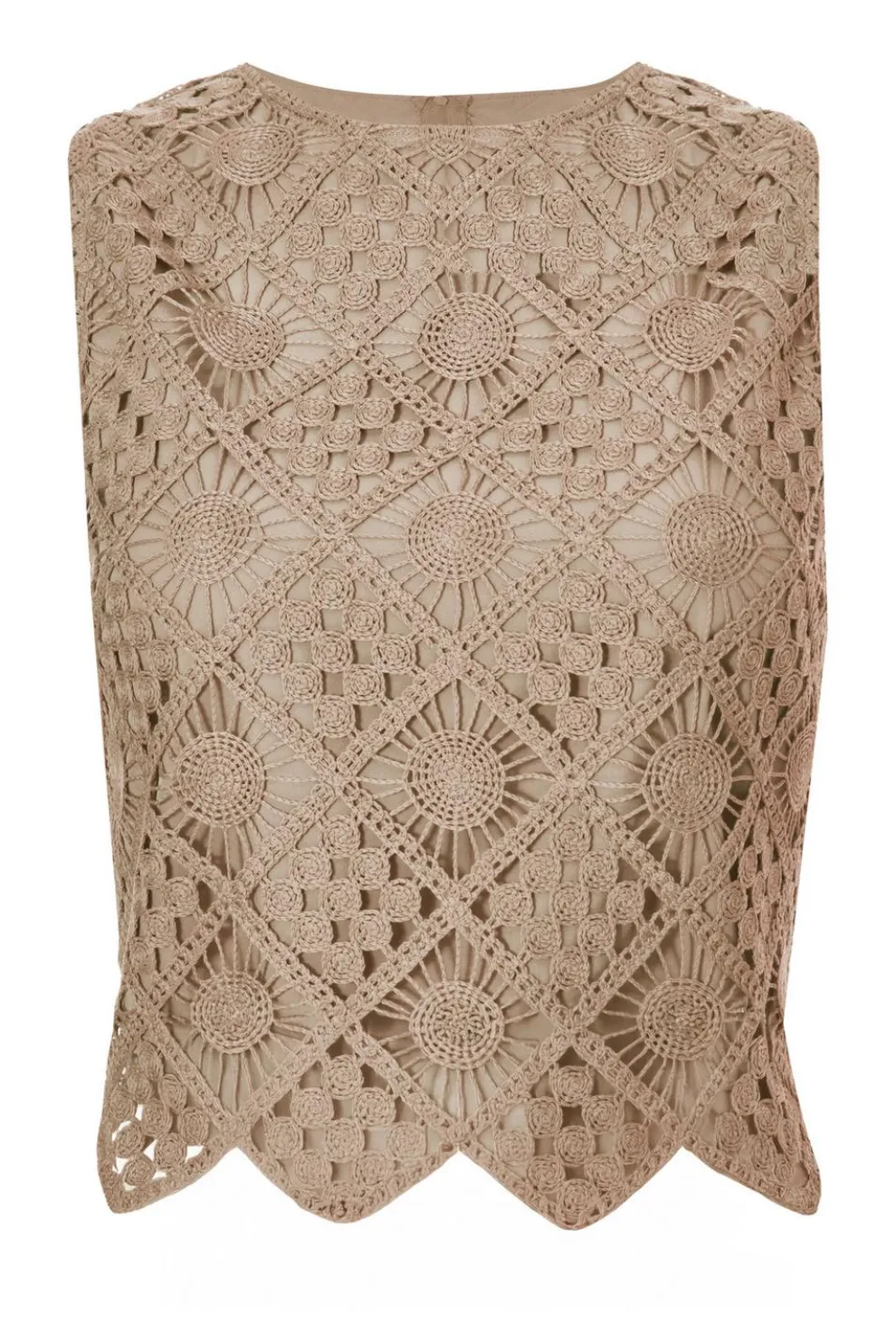Khaki Crochet Tank Top