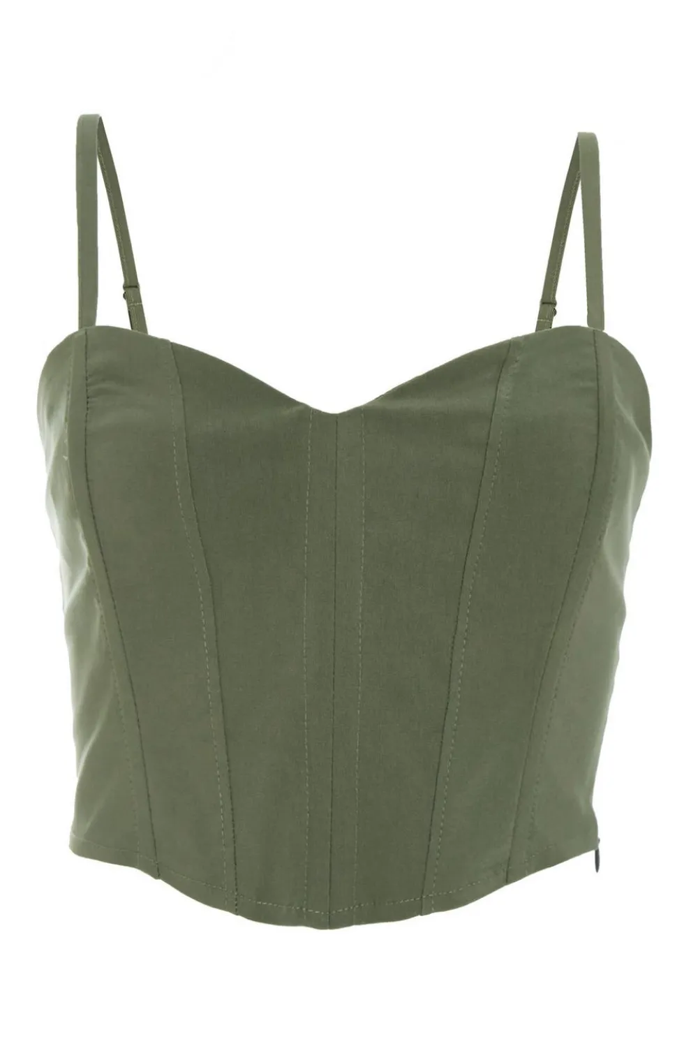 Khaki Cropped Corset Top